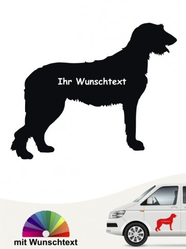 Irish Wolfhound Autosticker mit Wunschname von anfalas.de