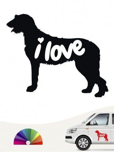 Irish Wolfhound  i love Aufkleber von anfalas.de