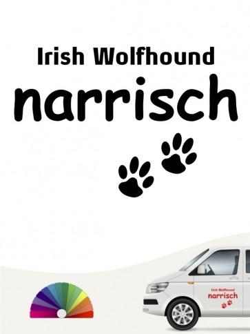 Hunde-Autoaufkleber Irish Wolfhound narrisch von Anfalas.de