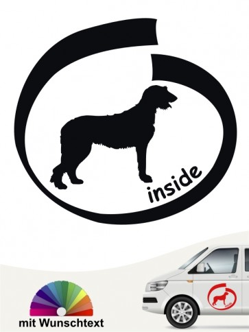 Irish Wolfhound inside Autoaufkleber mit Wunschname von anfalas.de