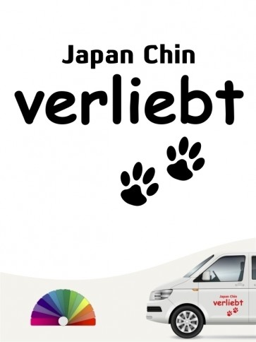 Hunde-Autoaufkleber Japan Chin verliebt von Anfalas.de
