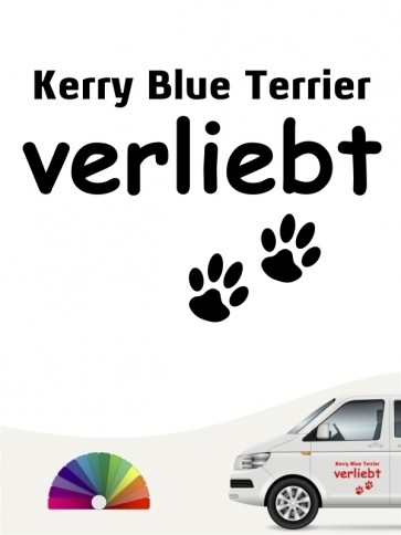 Hunde-Autoaufkleber Kerry Blue Terrier verliebt von Anfalas.de