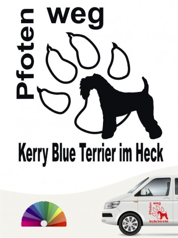 Kerry Blue Pfoten weg Autoaufkleber von anfalas.de