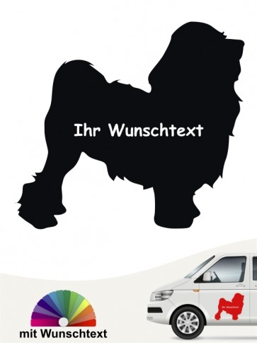 Löwchen Silhouette Hundeaufkleber mit Wunschname von anfalas.de