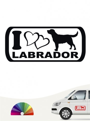 I Love Labrador Heckscheibenaufkleber von anfalas.de