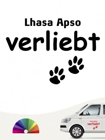 Hunde-Autoaufkleber Lhasa Apso verliebt von Anfalas.de
