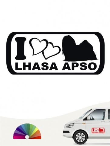 Lhasa Apso I Love Hundeaufkleber von anfalas.de