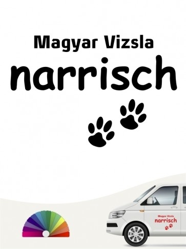 Hunde-Autoaufkleber Magyar Vizsla narrisch von Anfalas.de
