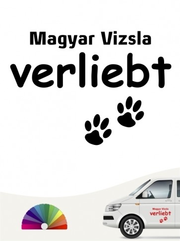 Hunde-Autoaufkleber Magyar Vizsla verliebt von Anfalas.de