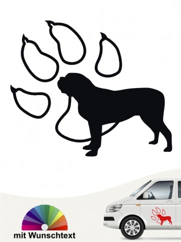 Mastiff 14 Aufkleber mit eigenem Text » Farbe & Größe by ANFALAS