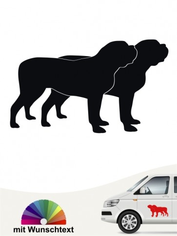 Mastiff doppel Silhouette Sticker von anfalas.de