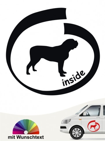Mastiff inside Autoaufkleber mit Wunschname von anfalas.de