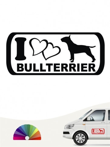 I Love Bullterrier Autosticker von anfalas.de
