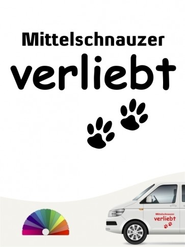 Hunde-Autoaufkleber Mittelschnauzer verliebt von Anfalas.de