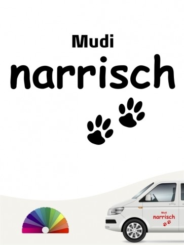 Hunde-Autoaufkleber Mudi narrisch von Anfalas.de