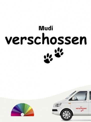 Hunde-Autoaufkleber Mudi verschossen von Anfalas.de