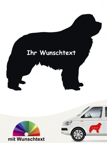 Neufundländer Silhouette Sticker mit Wunschname von anfalas.de