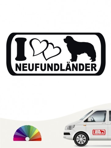 Neufundländer I Love Autoaufkleber von anfalas.de