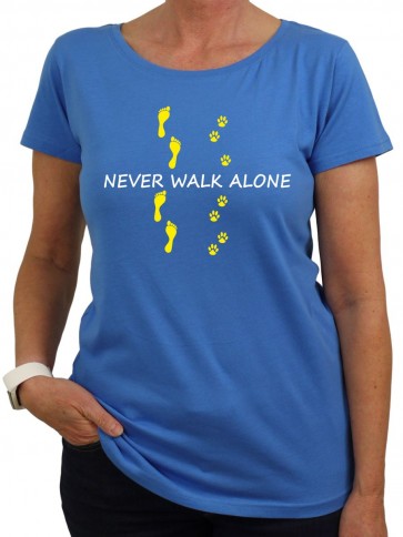 Never walk alone Damen Shirt cobalt