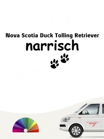 Hunde-Autoaufkleber Nova Scotia Duck Tolling Retriever narrisch von Anfalas.de