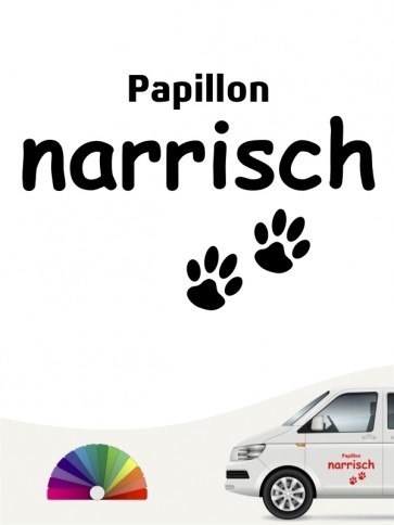 Hunde-Autoaufkleber Papillon narrisch von Anfalas.de