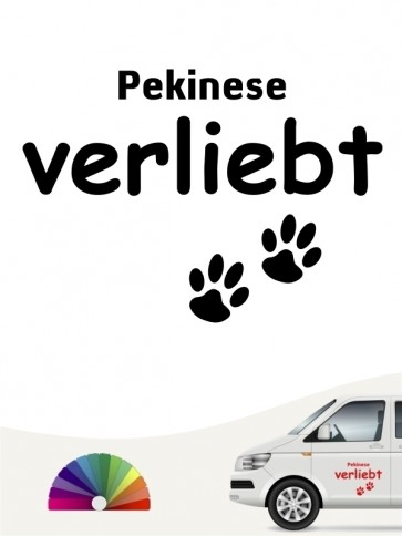 Hunde-Autoaufkleber Pekinese verliebt von Anfalas.de