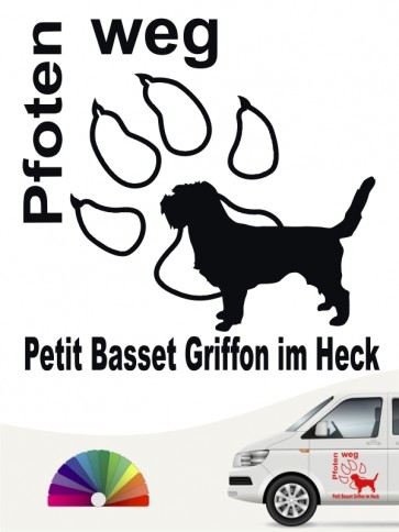 Pfoten weg Aufkleber Petit Basset Griffon Autosticker von anfalas.de