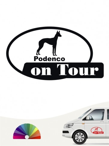 Podenco on Tour Autoaufkleber von anfalas.de