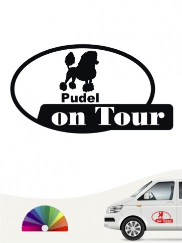 Pudel on Tour Autosticker von anfalas.de