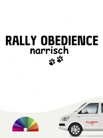 Hunde-Autoaufkleber Rally Obedience narrisch von Anfalas.de