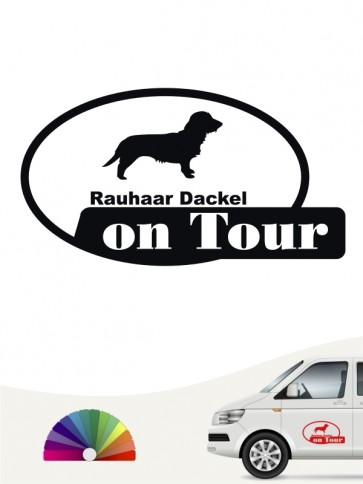 Rauhaar Dackel on Tour Hundeaufkleber von anfalas.de