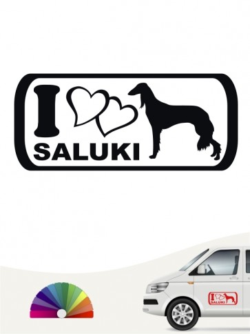 Saluki 5 mit Wunschtext Autoaufkleber von Anfalas.de