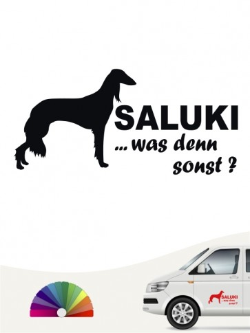 Saluki 6 mit Wunschtext Autoaufkleber von Anfalas.de