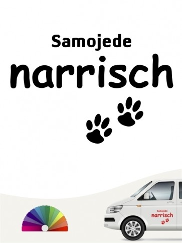 Hunde-Autoaufkleber Samojede narrisch von Anfalas.de