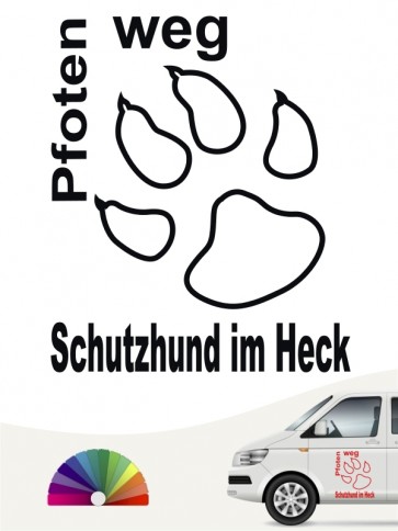 Pfoten weg Schutzhund im Heck Aufkleber anfalas.de