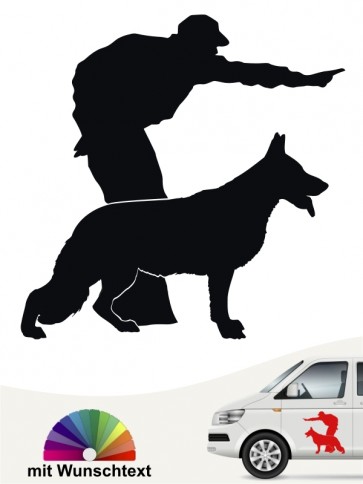 Diensthund IPO Autoaufkleber mit Wunschtext von anfalas.de
