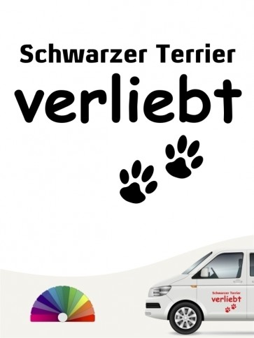 Hunde-Autoaufkleber Schwarzer Terrier verliebt von Anfalas.de