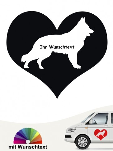Schweizer Schäferhund Herzmotiv mit Wunschname anfalas.de
