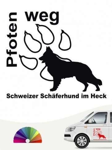 Pfoten weg Aufkleber Schweizer Schäferhund anfalas.de