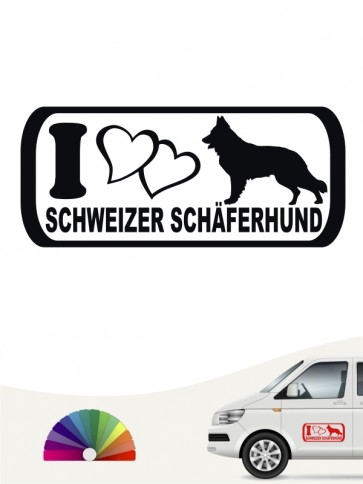 I Love Schweizer Schäferhund Heckscheibenaufkleber anfalas.de