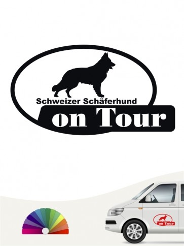 Schweizer Schäferhund on Tour Hundeaufkleber anfalas.de