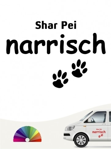 Hunde-Autoaufkleber Shar Pei narrisch von Anfalas.de