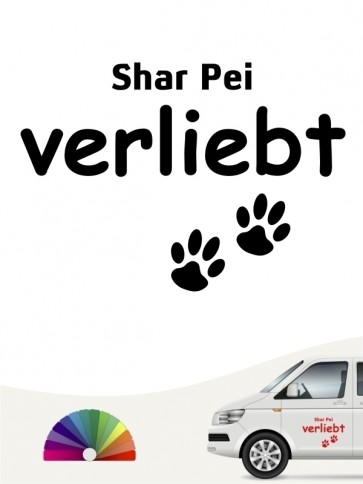 Hunde-Autoaufkleber Shar Pei verliebt von Anfalas.de