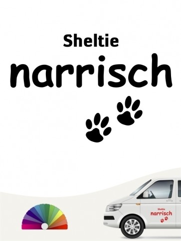 Hunde-Autoaufkleber Sheltie narrisch von Anfalas.de