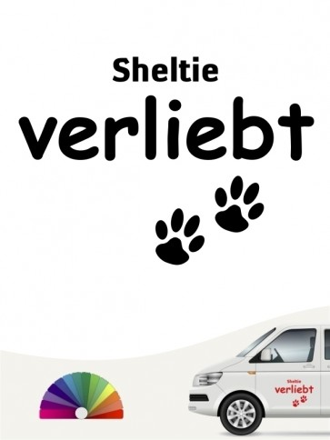 Hunde-Autoaufkleber Sheltie verliebt von Anfalas.de