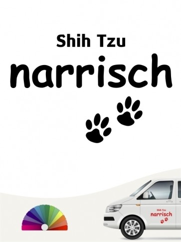 Hunde-Autoaufkleber Shih Tzu narrisch von Anfalas.de