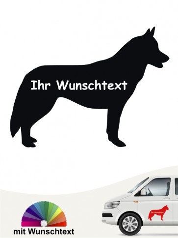 Siberian Husky Silhouette mit Wunschname Sticker anfalas.de