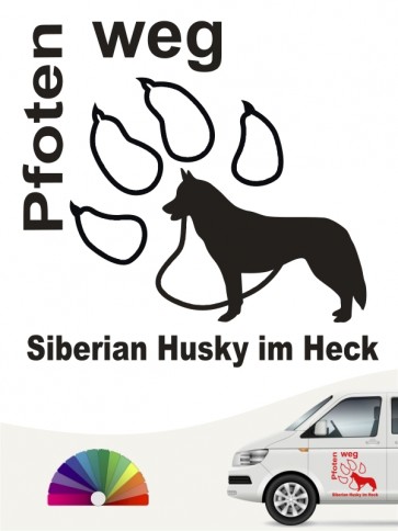 Siberian Husky Pfoten weg Autoaufkleber anfalas.de