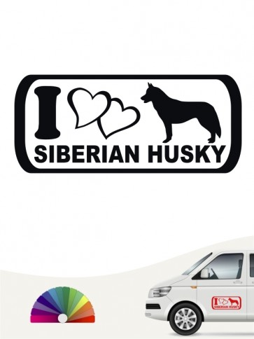 I Love Siberian Husky Sticker anfalas.de