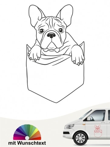 Hunde-Autoaufkleber Taschen Bulldogge von Anfalas.de